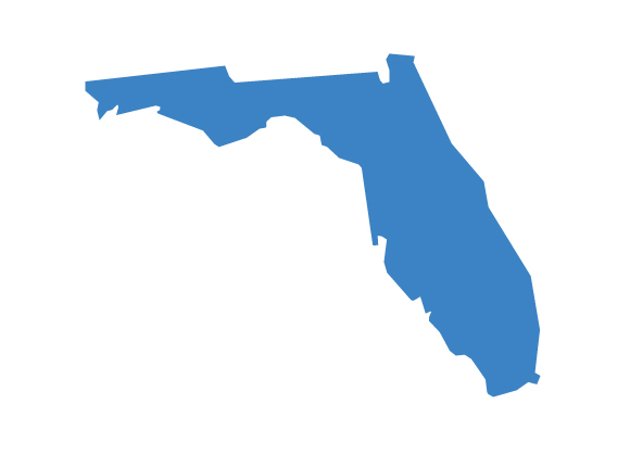 Graphic; Florida state shape (blue)