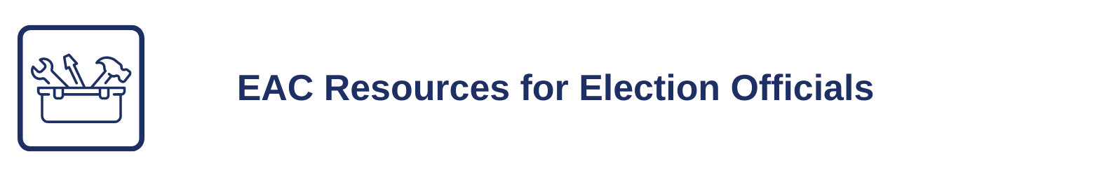 EAC Resources for Election Officials