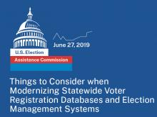 2019 Election Data Summit: Announcing our Voter Registration Database Modernization Panelists 2019 Election Data Summit: Announcing our Voter Registration Database Modernization Panelists